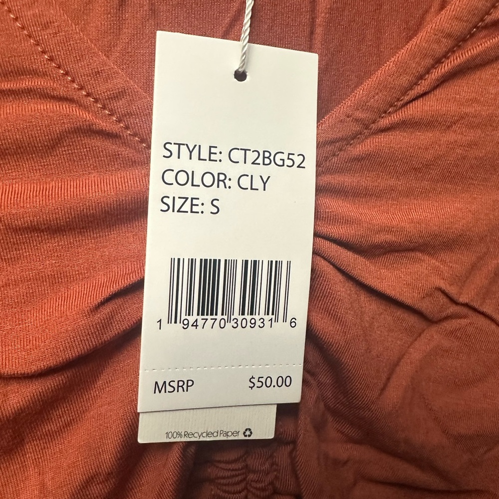 Citrus Women's Shirred Front Top Swim Coverup Burnt Orange NEW - Picture 4 of 4